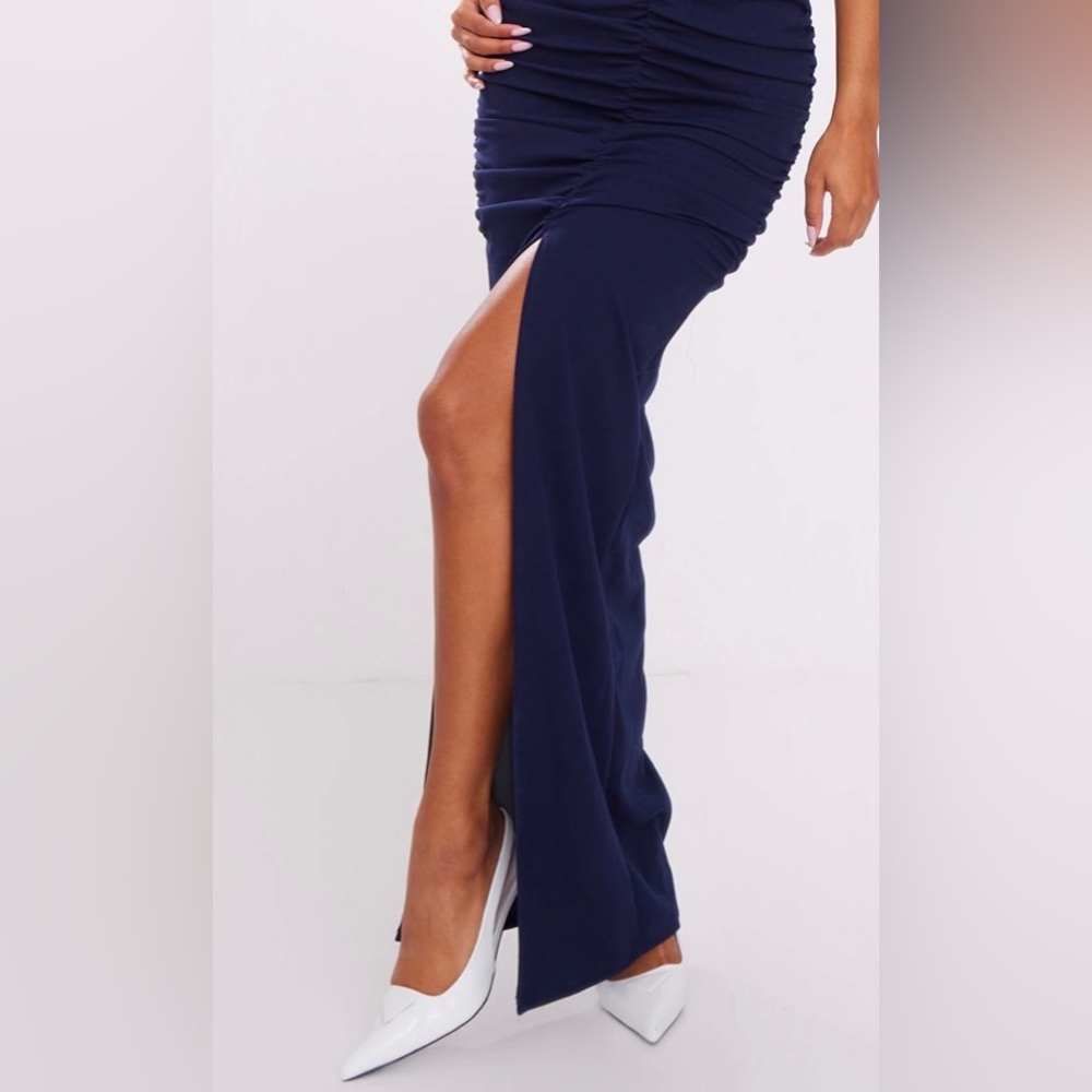 PLT Navy One Shoulder Midaxi Dress - Picture 3 of 7